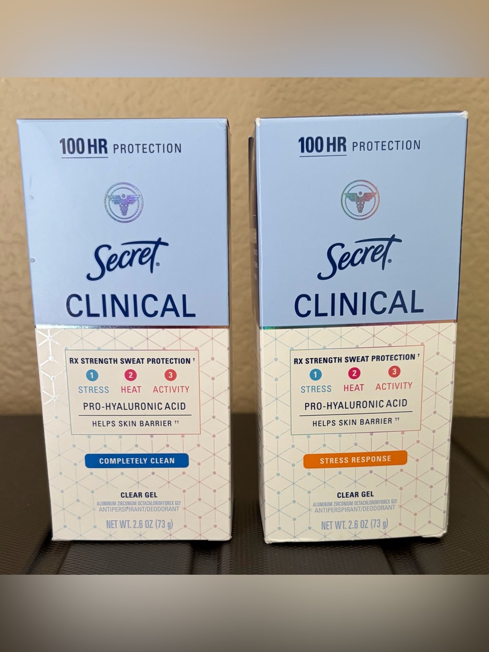 New Secret Clinical Clear Gel 2 Pack 2.6 oz | Stress Response + Completely Clean